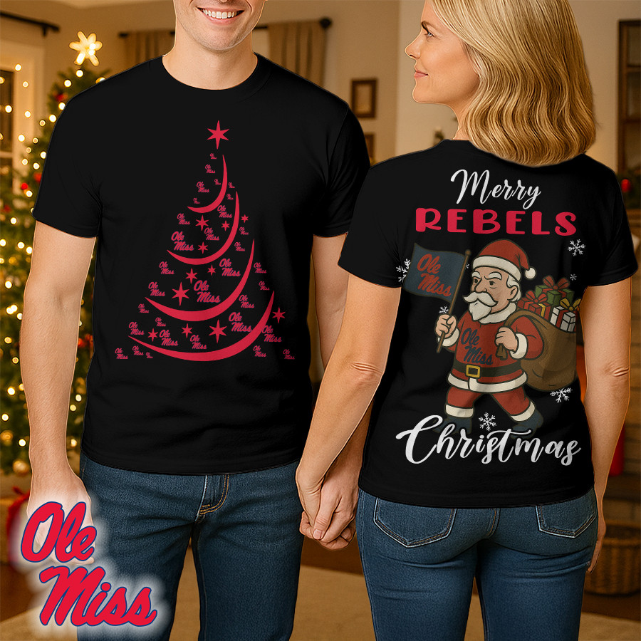 Ole Miss Rebels , Premium Ncaa Merry Christmas 3D Shirt Hi