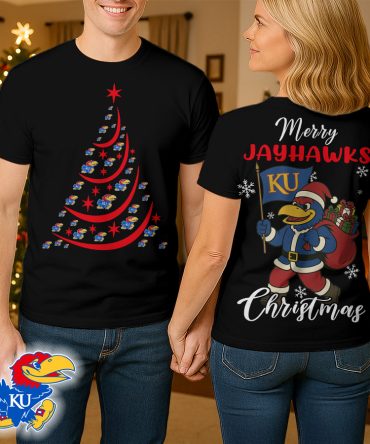 Kansas Jayhawks , Premium Ncaa Merry Christmas 3D Shirt Hi