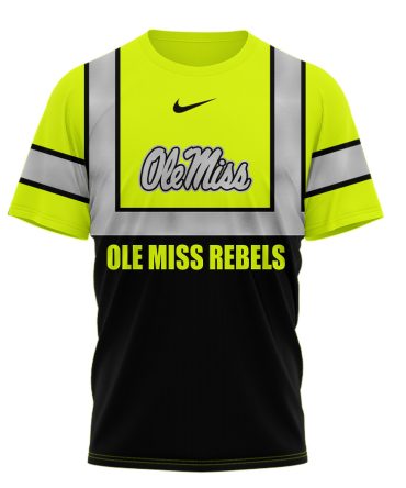 Ole Miss Rebels , Premium Ncaa Hi Vis Safety 3D Shirt Hi