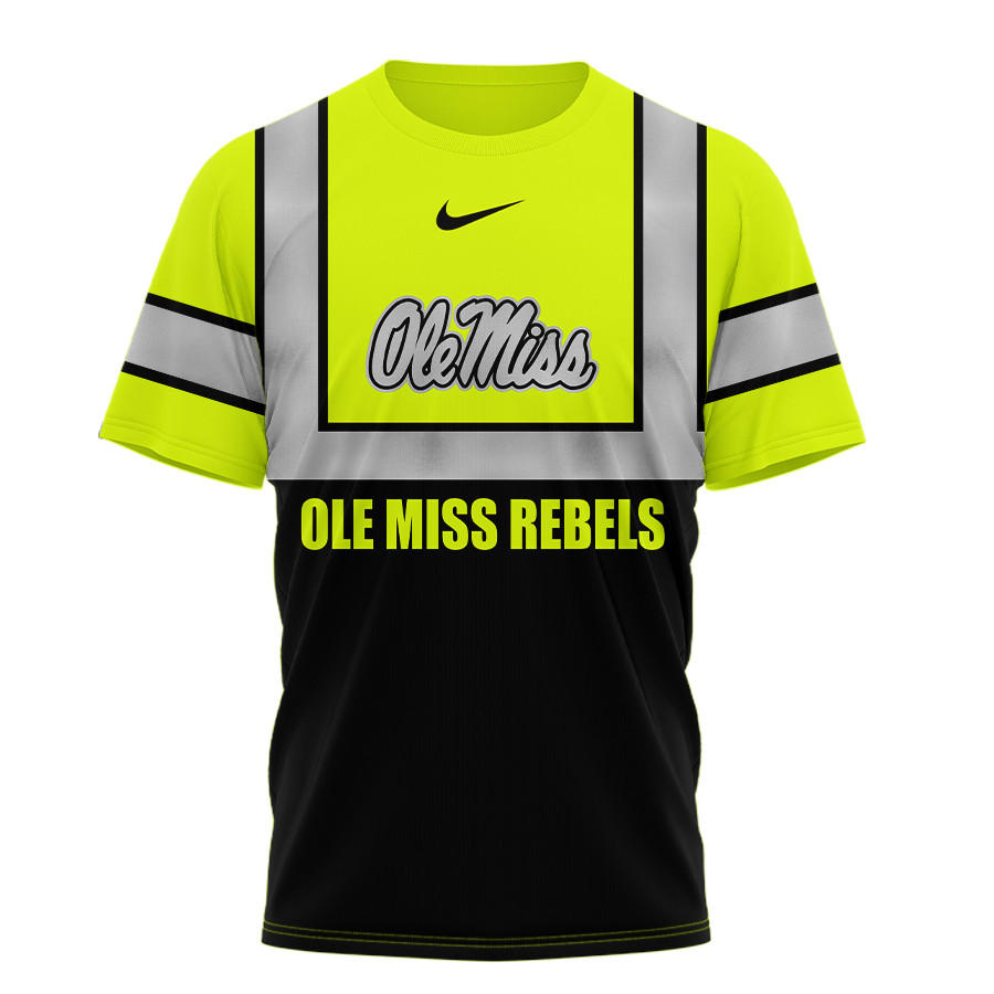 Ole Miss Rebels , Premium Ncaa Hi Vis Safety 3D Shirt Hi