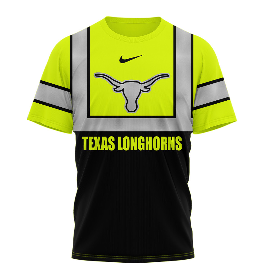 Texas Longhorns , Premium Ncaa Hi Vis Safety 3D Shirt Hi