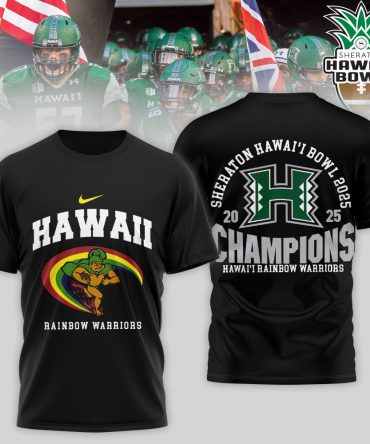 Hawaii Rainbow Warriors , Premium Ncaa 2025 Hawaii Bowl Champions 3D T-Shirt Td