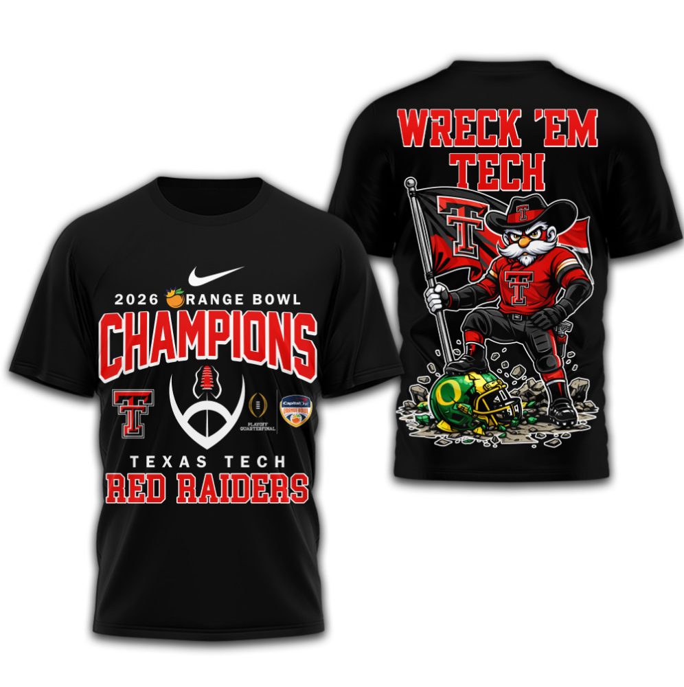 Texas Tech Red Raiders , Premium Ncaa 2026 Orange Bowl Champions 3D Shirt Td