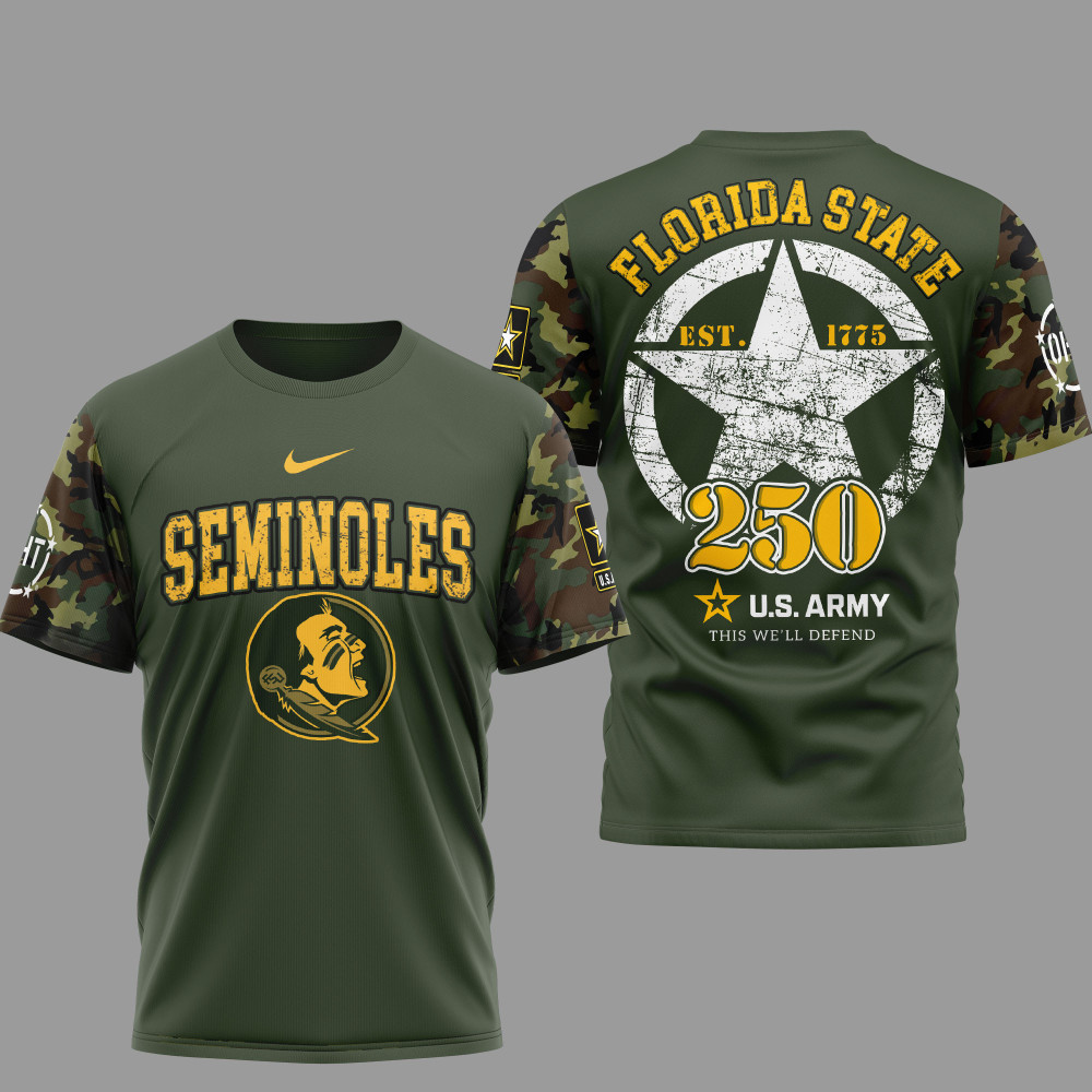 Florida State Seminoles , Premium Ncaa U.S.Army 3D Shirt Td