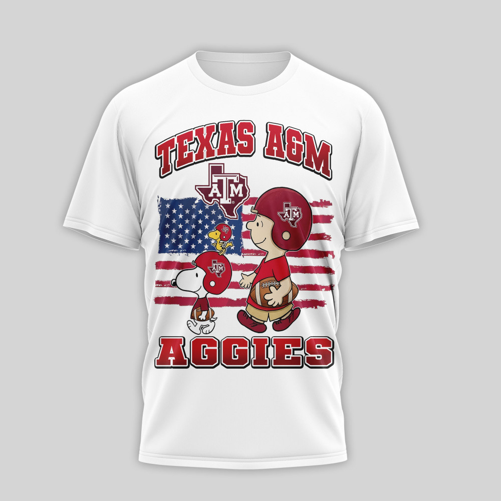 Texas A&M Aggies , Premium Ncaa America 250 With Snoopy 3D Shirt Nth1