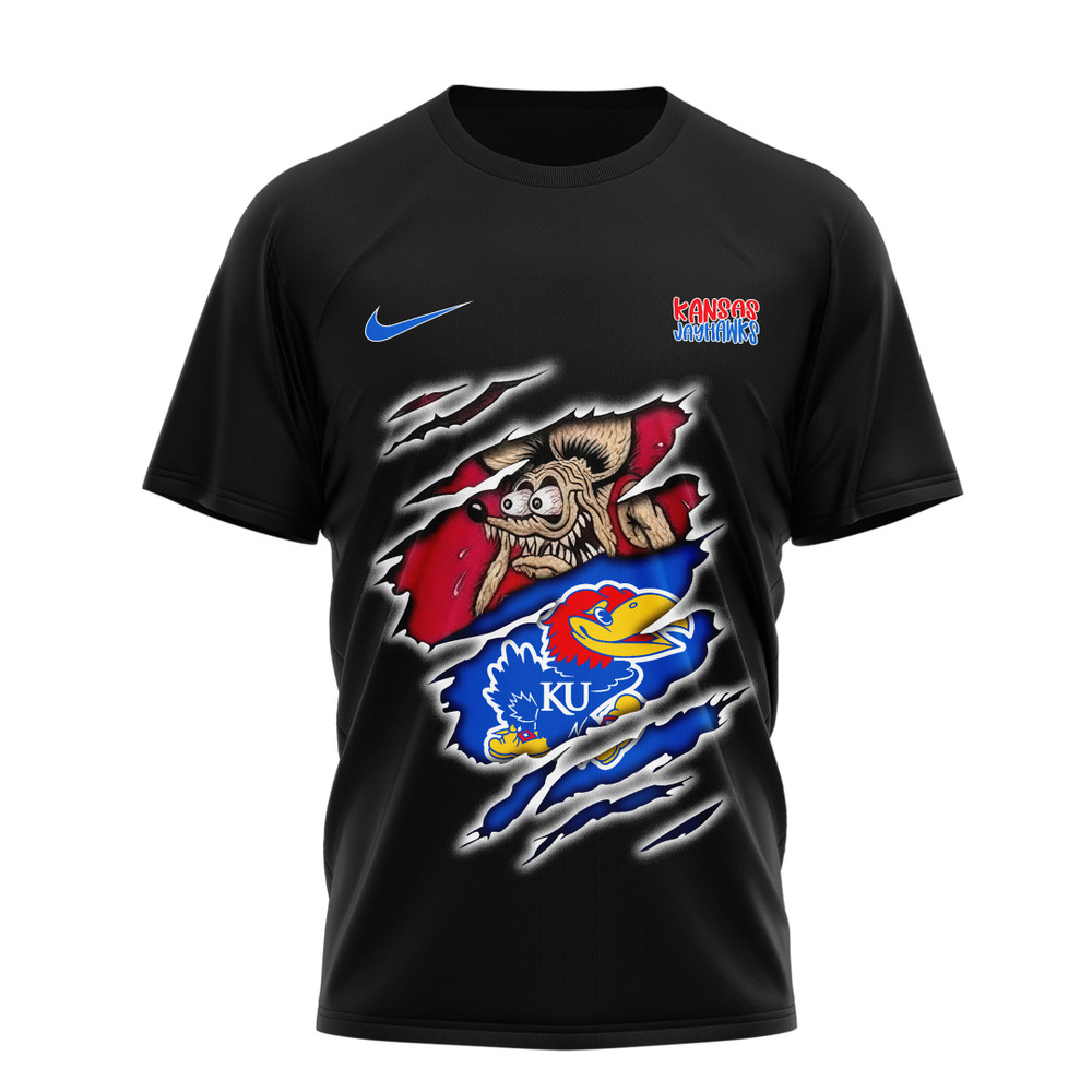 Kansas Jayhawks , Premium Ncaa Varsity Savage 3D Shirt Nth1