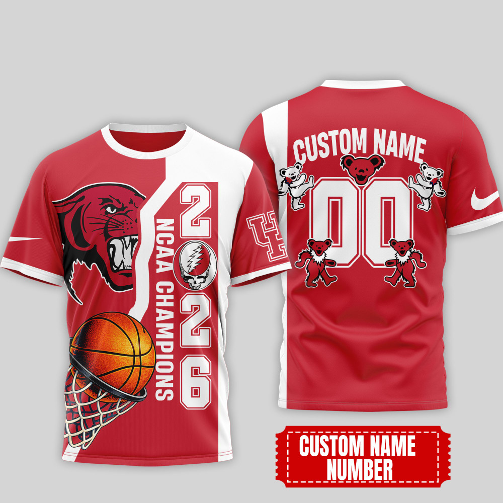 Houston Cougars , Premium Ncaa Court Kings 2026 3D T-Shirt Nth1
