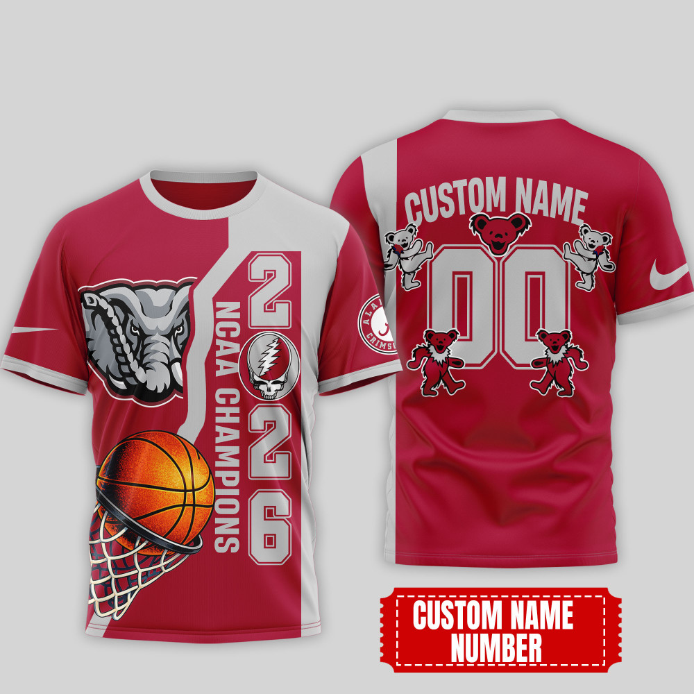 Alabama Crimson Tide , Premium Ncaa Court Kings 2026 3D T-Shirt Nth1