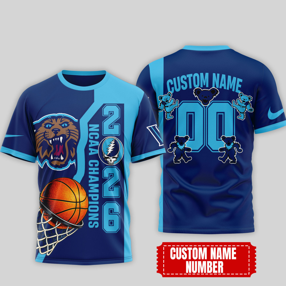 Villanova Wildcats , Premium Ncaa Court Kings 2026 3D T-Shirt Nth1