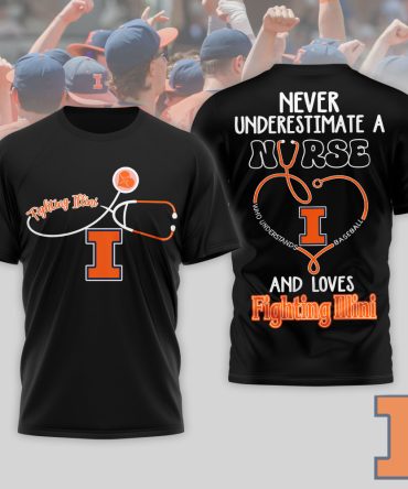 Illinois Fighting Illini , Premium Ncaa Game Day Nurse 3D T-Shirt Nth1