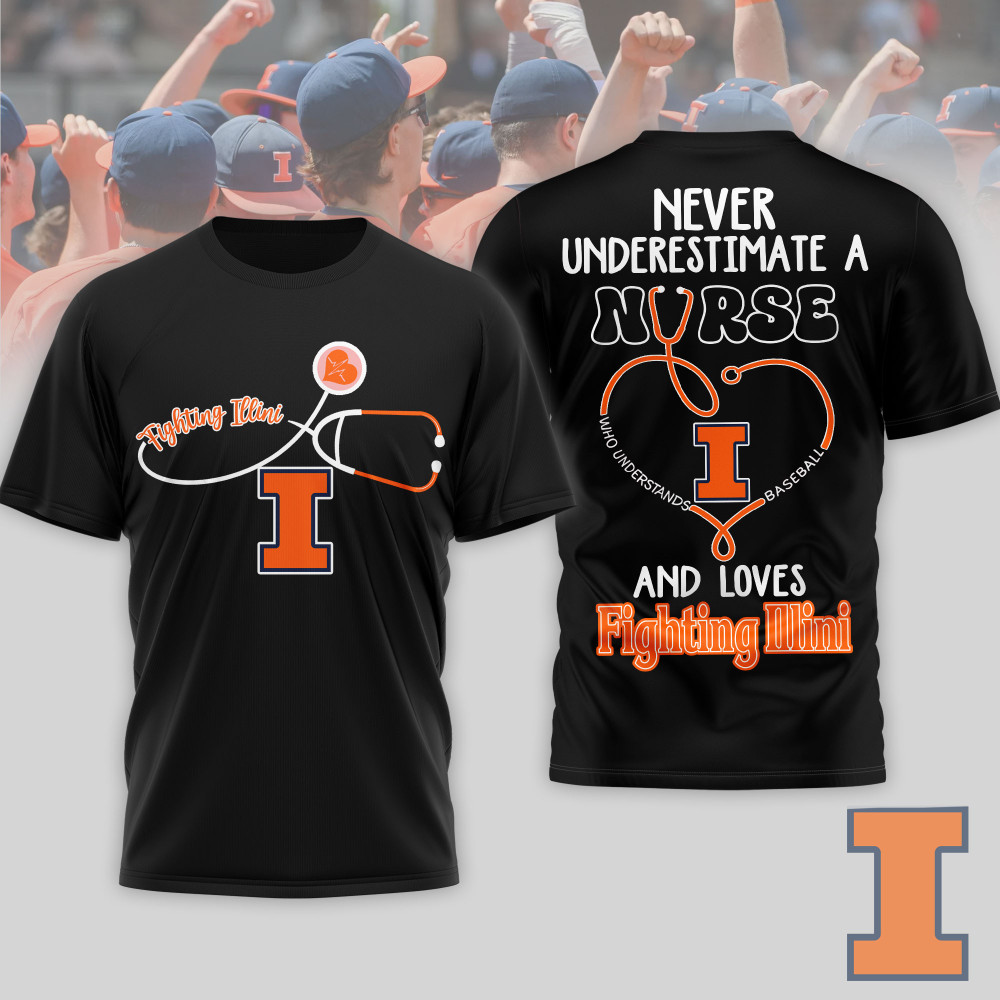 Illinois Fighting Illini , Premium Ncaa Game Day Nurse 3D T-Shirt Nth1