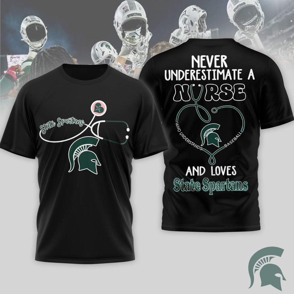Michigan State Spartans , Premium Ncaa Game Day Nurse 3D T-Shirt Nth1