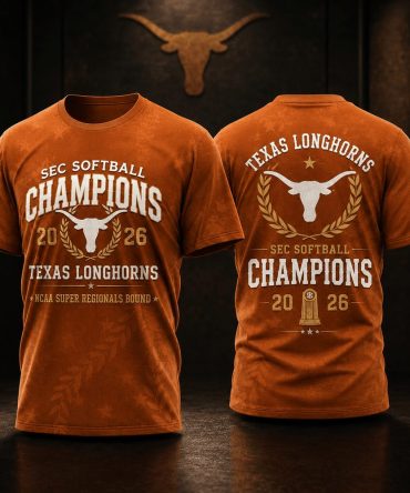 Texas Longhorns , Premium Ncaa Sec Softball Champions 2026 3D T-Shirt Td