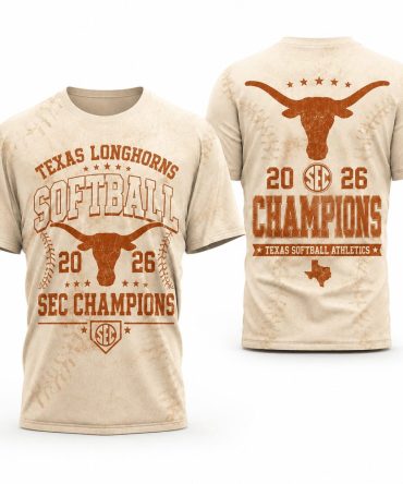 Texas Longhorns , Premium Ncaa Sec Softball Champions 2026 3D T-Shirt Td