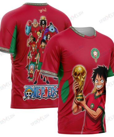 Morocco X Op Straw Hat Crew World Cup 2026 Champions All Over Print Jersey Shirt Hoodie