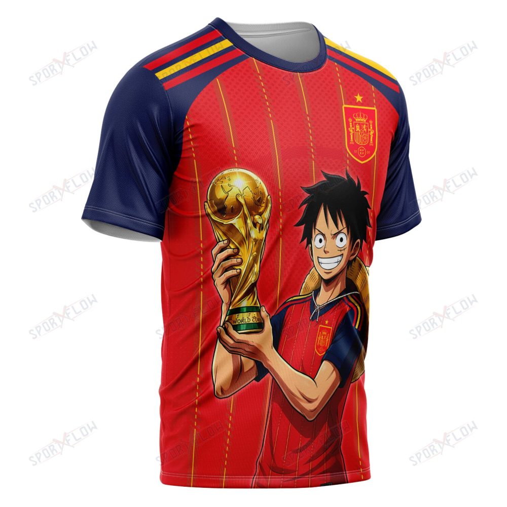 Spain X Op Straw Hat Crew World Cup 2026 Champions All Over Print Jersey Shirt Hoodie - Image 2