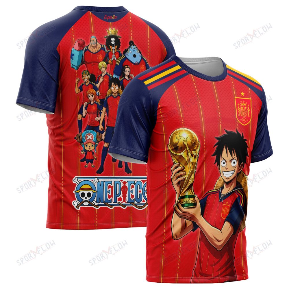 Spain X Op Straw Hat Crew World Cup 2026 Champions All Over Print Jersey Shirt Hoodie