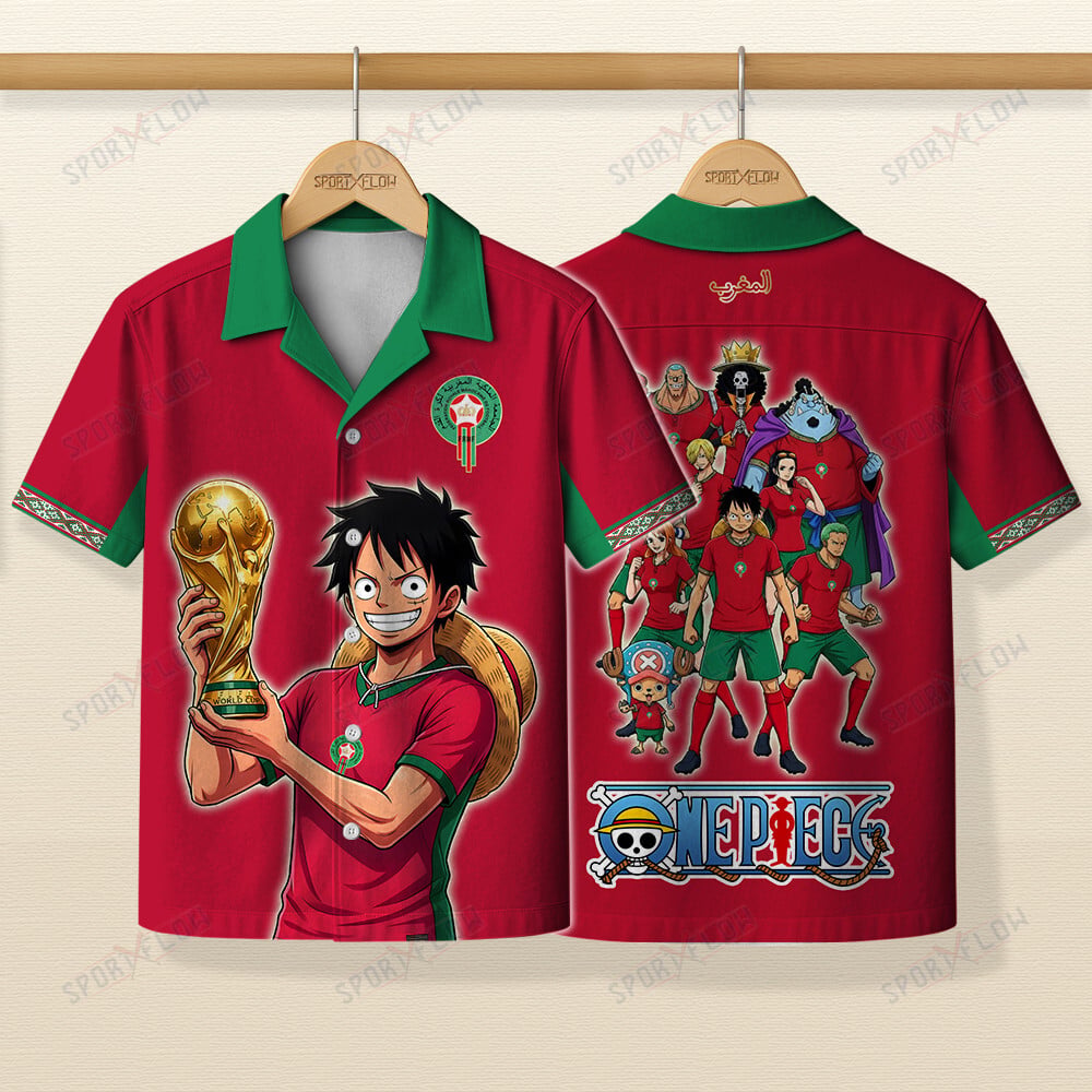 Morocco X Op Straw Hat Crew World Cup 2026 Champions Hawaiian Shirt