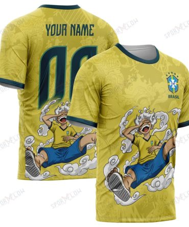 World Cup 2026 Brazil X Op Gear 5 Luffy All Over Print Jersey Shirt Hoodie