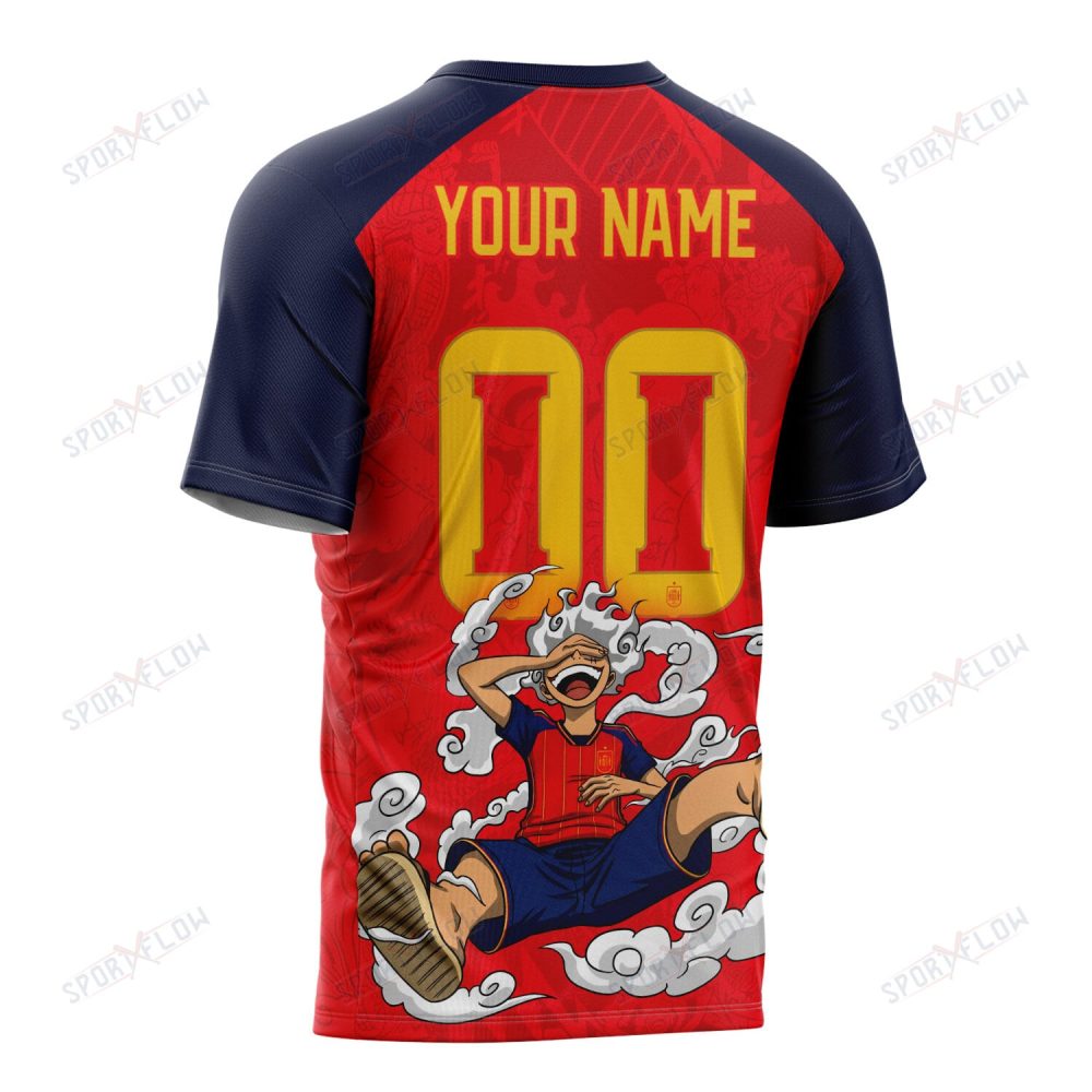 World Cup 2026 Spain X Op Gear 5 Luffy All Over Print Jersey Shirt Hoodie - Image 3