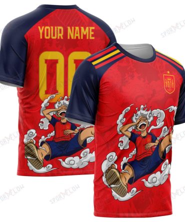 World Cup 2026 Spain X Op Gear 5 Luffy All Over Print Jersey Shirt Hoodie