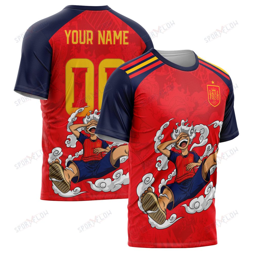 World Cup 2026 Spain X Op Gear 5 Luffy All Over Print Jersey Shirt Hoodie