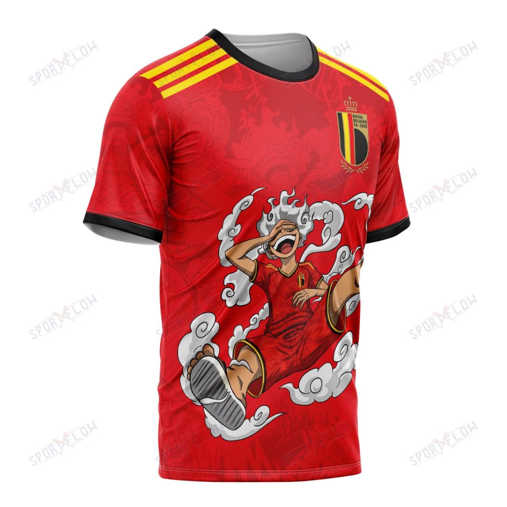 World Cup 2026 Belgium X Op Gear 5 Luffy All Over Print Jersey Shirt Hoodie - Image 2