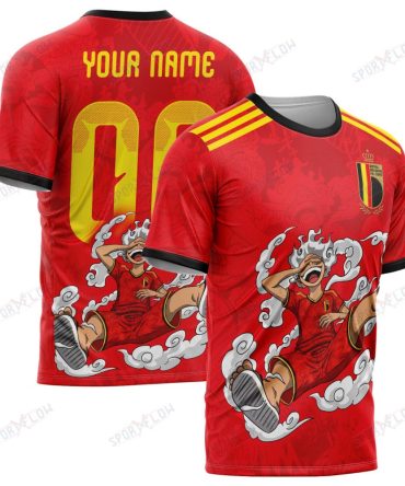 World Cup 2026 Belgium X Op Gear 5 Luffy All Over Print Jersey Shirt Hoodie