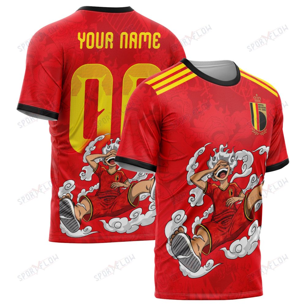 World Cup 2026 Belgium X Op Gear 5 Luffy All Over Print Jersey Shirt Hoodie