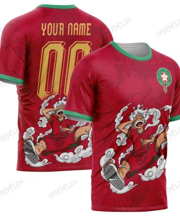 World Cup 2026 Morocco X Op Gear 5 Luffy All Over Print Jersey Shirt Hoodie