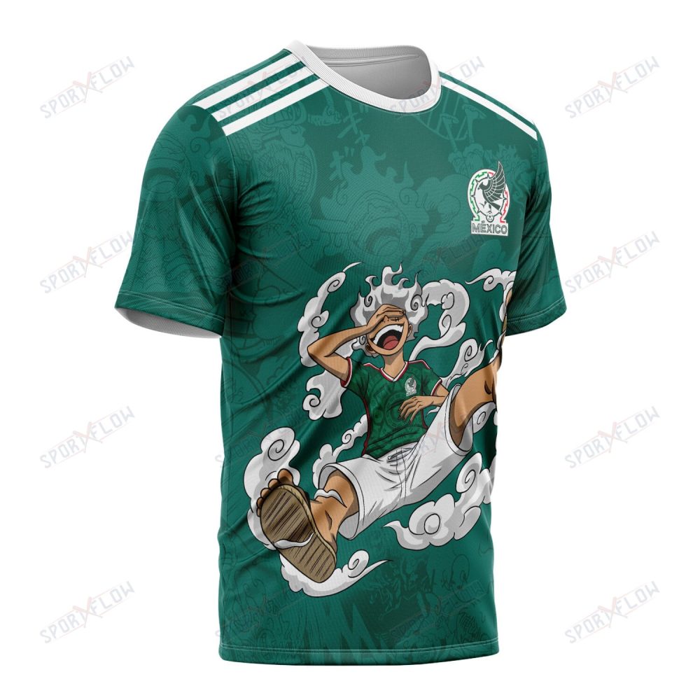 World Cup 2026 Mexico X Op Gear 5 Luffy All Over Print Jersey Shirt Hoodie - Image 2