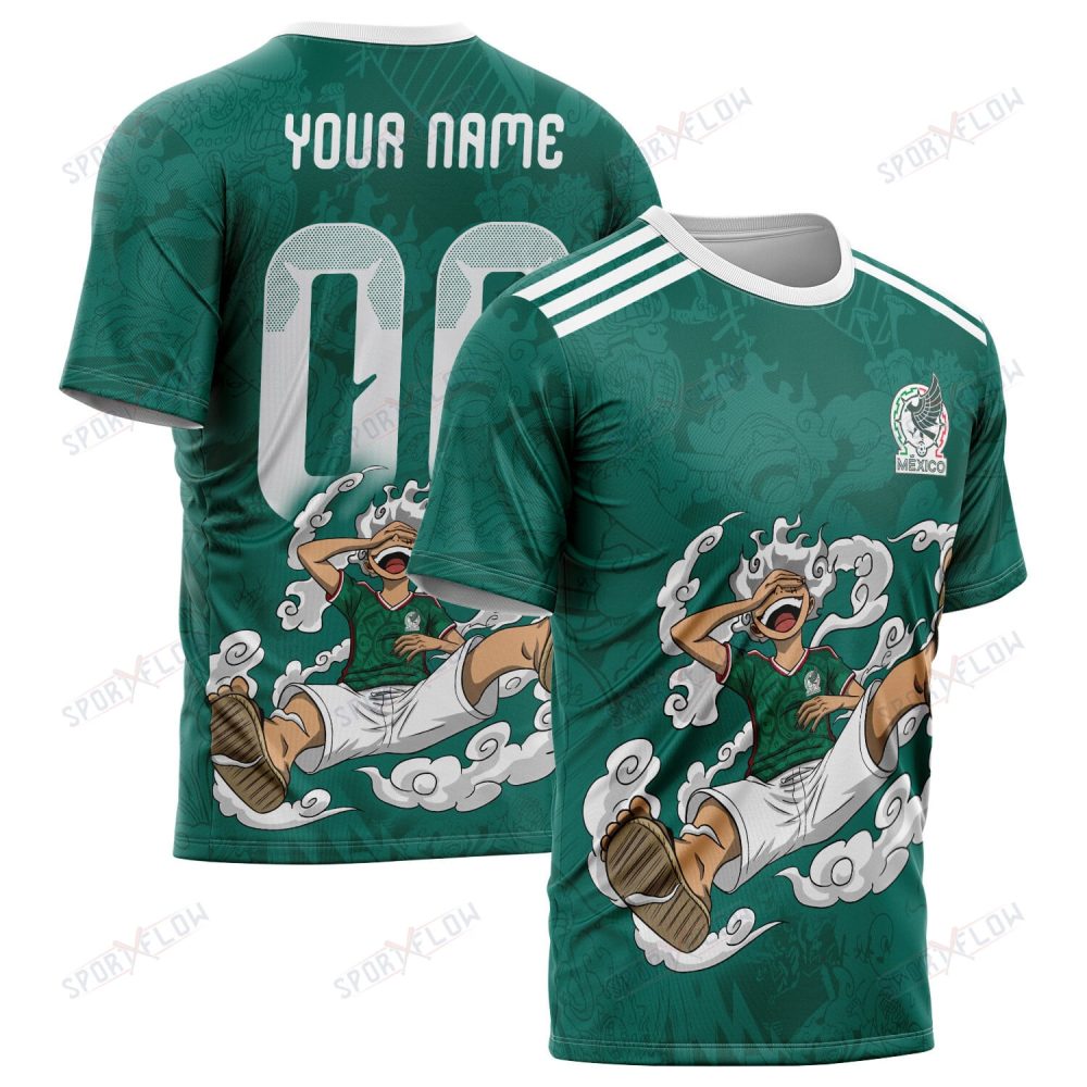World Cup 2026 Mexico X Op Gear 5 Luffy All Over Print Jersey Shirt Hoodie