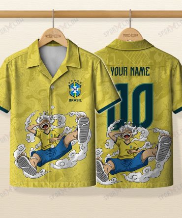 World Cup 2026 Brazil X Op Gear 5 Luffy Hawaiian Shirt
