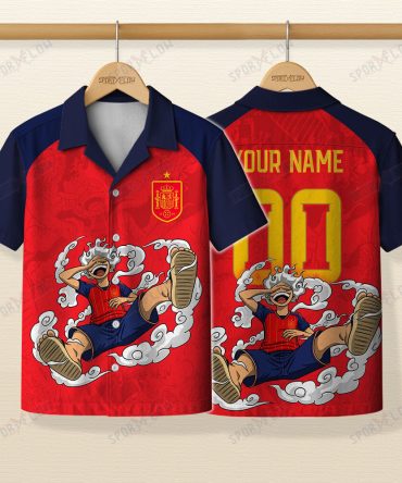 World Cup 2026 Spain X Op Gear 5 Luffy Hawaiian Shirt