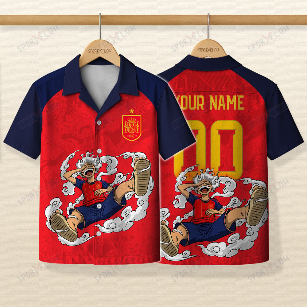 World Cup 2026 Spain X Op Gear 5 Luffy Hawaiian Shirt