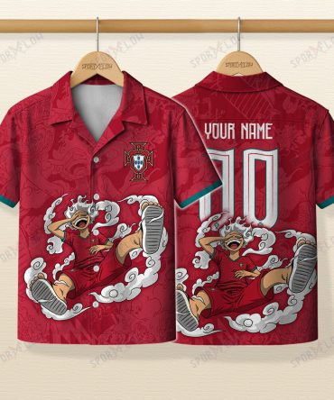 World Cup 2026 Portugal X Op Gear 5 Luffy Hawaiian Shirt