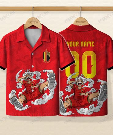 World Cup 2026 Belgium X Op Gear 5 Luffy Hawaiian Shirt