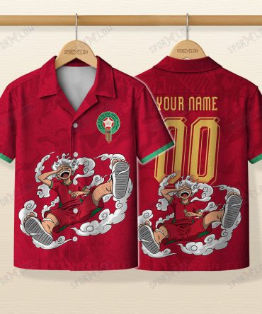 World Cup 2026 Morocco X Op Gear 5 Luffy Hawaiian Shirt