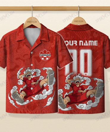 World Cup 2026 Canada X Op Gear 5 Luffy Hawaiian Shirt