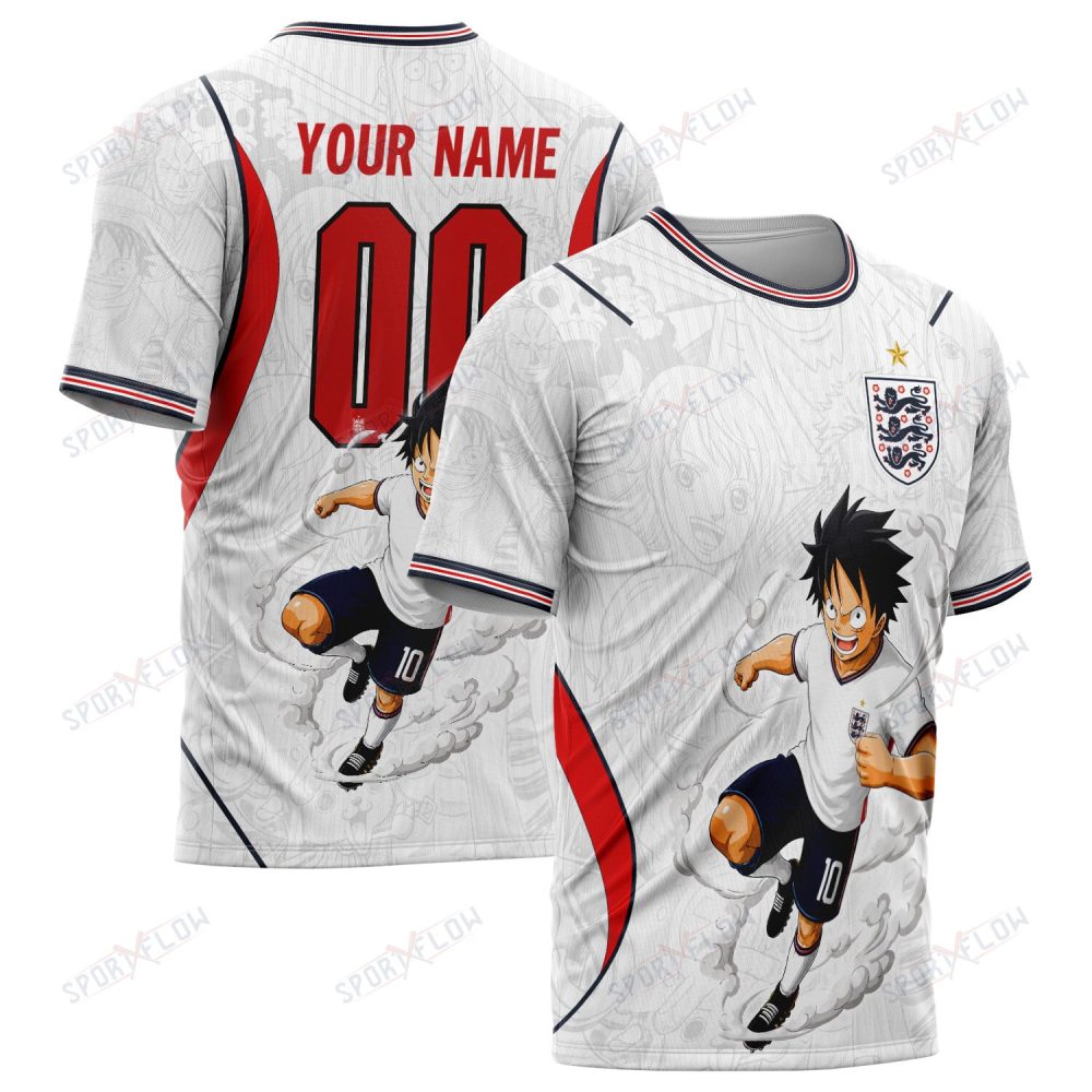 World Cup 2026 England X Op Luffy Awakening Tango Smoke All Over Print Jersey Shirt Hoodie