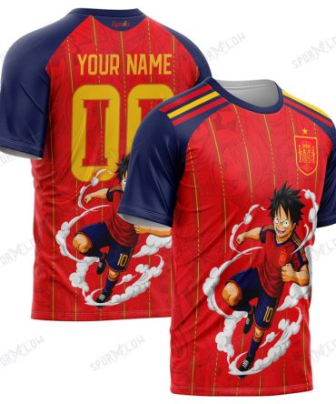 World Cup 2026 Spain X Op Luffy Awakening Tango Smoke All Over Print Jersey Shirt Hoodie