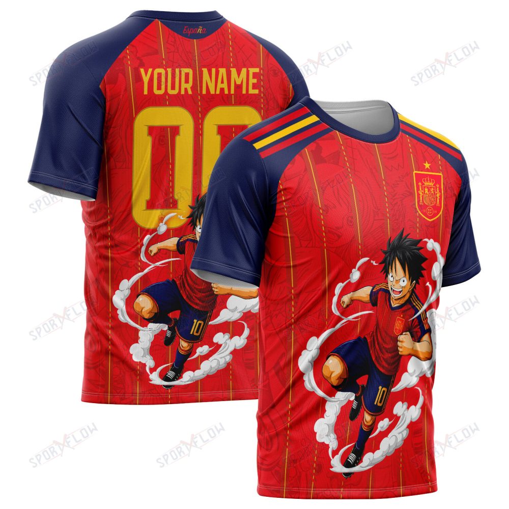 World Cup 2026 Spain X Op Luffy Awakening Tango Smoke All Over Print Jersey Shirt Hoodie
