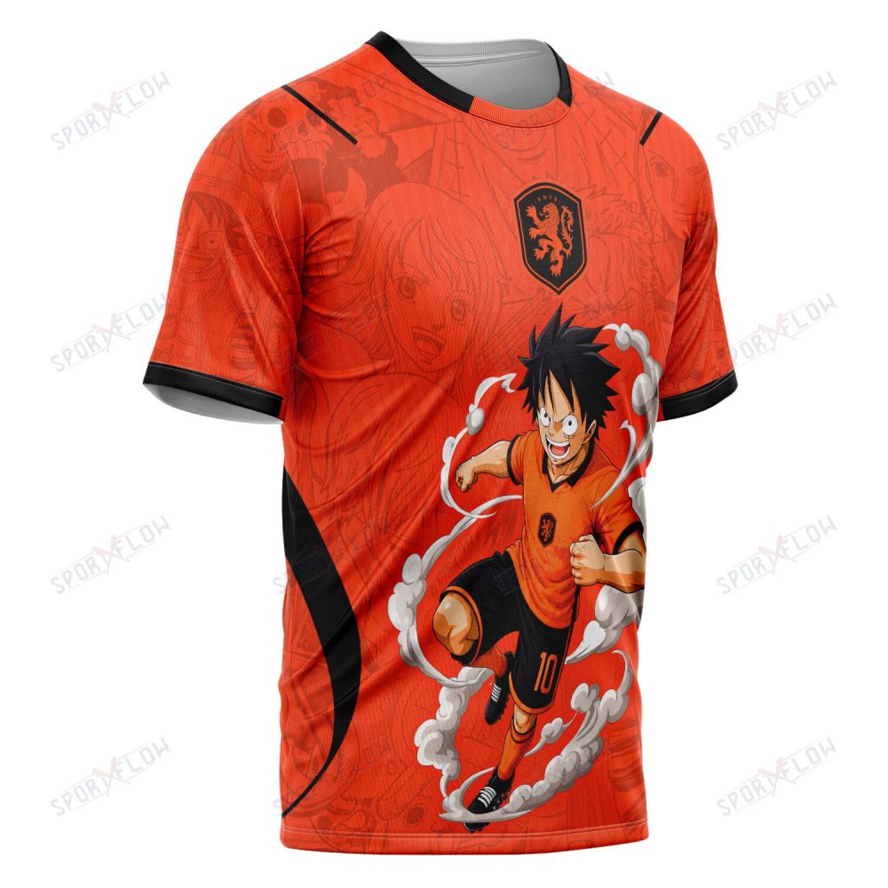 World Cup 2026 Netherlands X Op Luffy Awakening Tango Smoke All Over Print Jersey Shirt Hoodie - Image 2