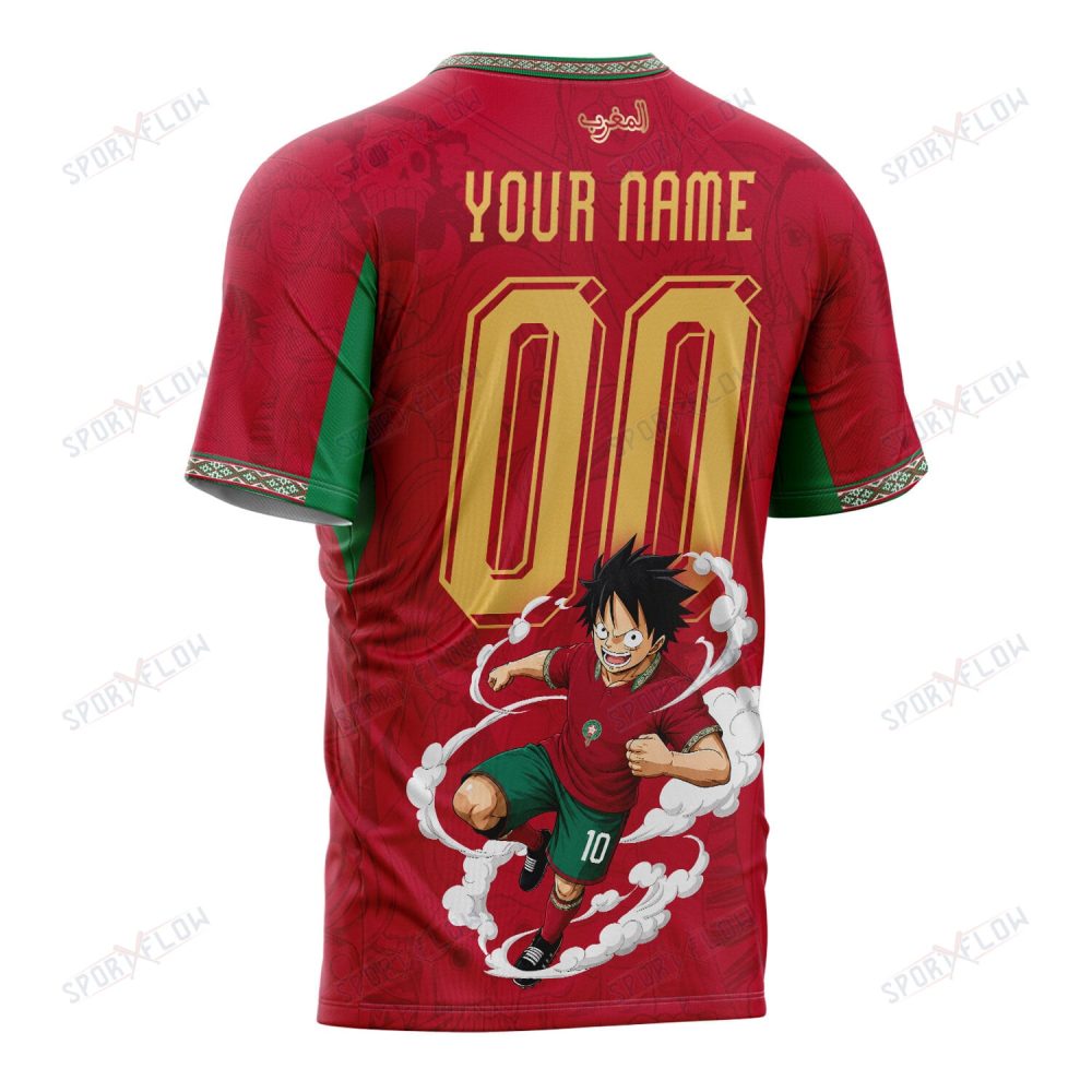 World Cup 2026 Morocco X Op Luffy Awakening Tango Smoke All Over Print Jersey Shirt Hoodie - Image 3