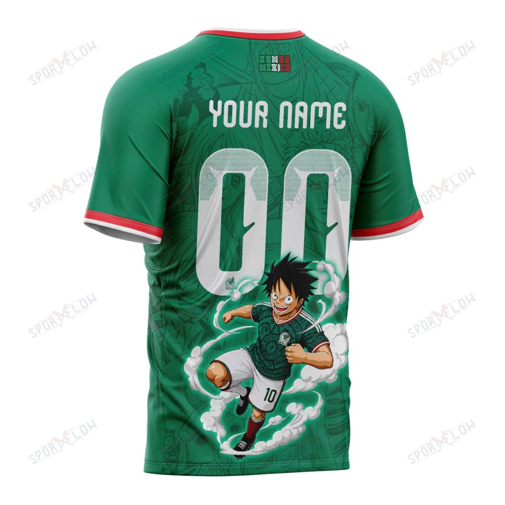 World Cup 2026 Mexico X Op Luffy Awakening Tango Smoke All Over Print Jersey Shirt Hoodie - Image 3