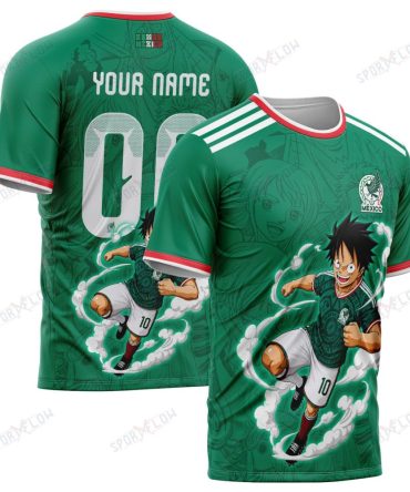 World Cup 2026 Mexico X Op Luffy Awakening Tango Smoke All Over Print Jersey Shirt Hoodie