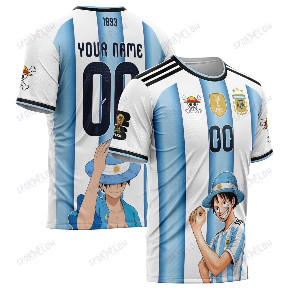 Argentina X Op Straw Hat Tango Captain World Cup 2026 All Over Print Jersey Shirt Hoodie