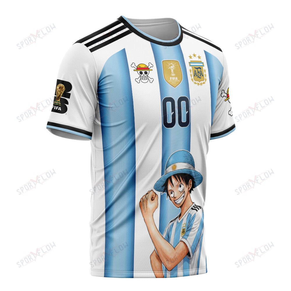 Argentina X Op Straw Hat Tango Captain World Cup 2026 All Over Print Jersey Shirt Hoodie - Image 2