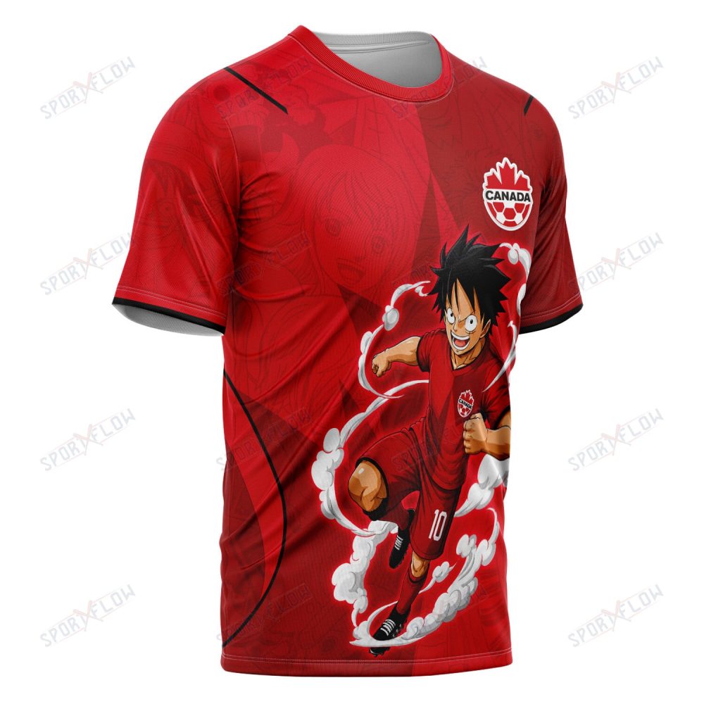 World Cup 2026 Canada X Op Luffy Awakening Tango Smoke All Over Print Jersey Shirt Hoodie - Image 2
