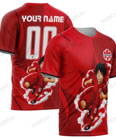 World Cup 2026 Canada X Op Luffy Awakening Tango Smoke All Over Print Jersey Shirt Hoodie